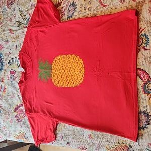 Red tshirts with pineapple design